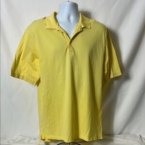 Polo Golf Ralph Lauren Men's Large Short Sleeve Solid Yellow Pima Cotton Shirt